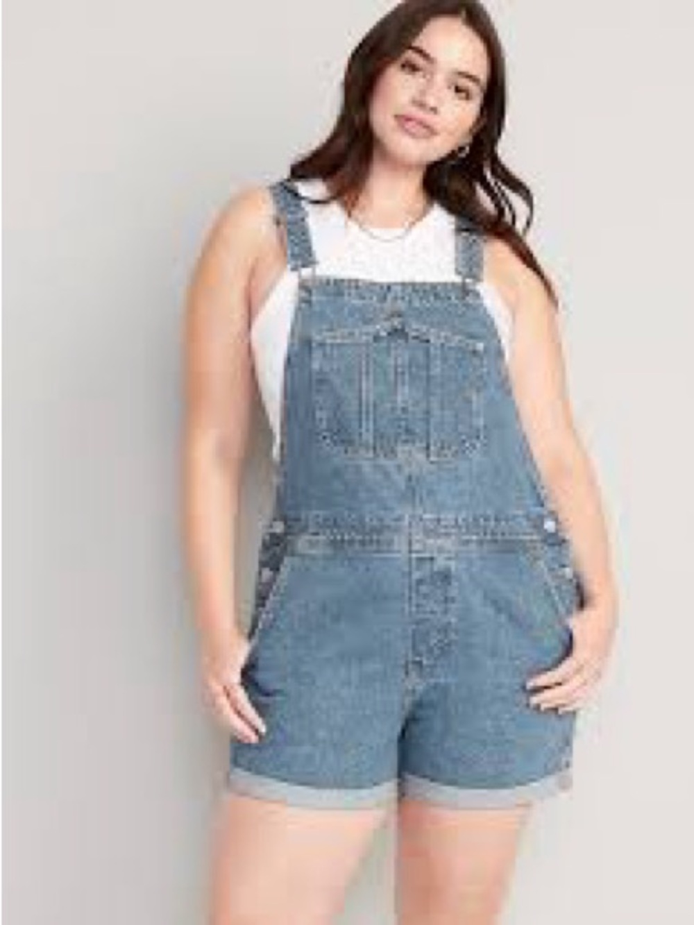 NWT Old Navy Light Blue Denim Short Overalls